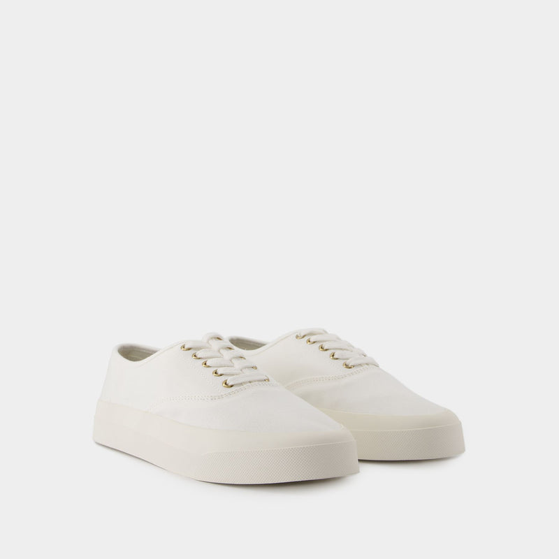 Lace Up Sneakers - Maison Kitsune - Cotton - White