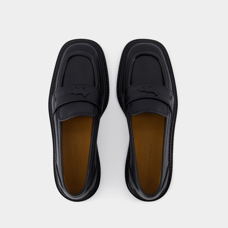 Loafers - Maison Kitsune - Leather - Black