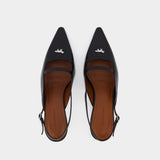 Pointy Sling Back - Maison Kitsune - Leather - Black