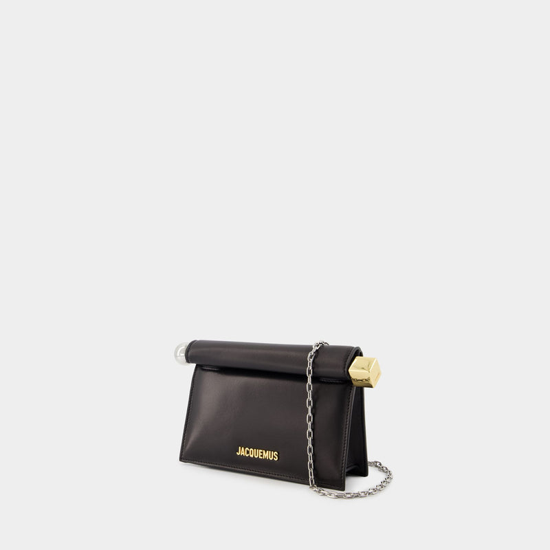 La Petite Pochette Rond C Clutch - Jacquemus - Leather - Black