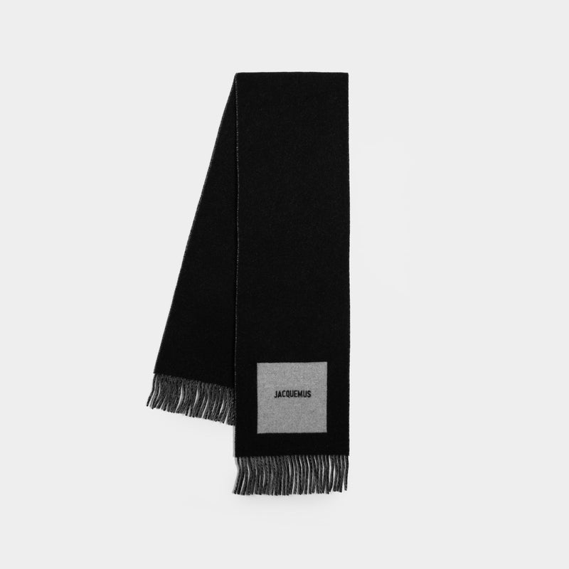 L
écharpe Rond Carre Scarf - Jacquemus - Wool - Black