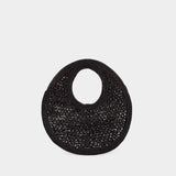 Le Rond Spiaggia Shopper Bag - Jacquemus - Raffia - Black