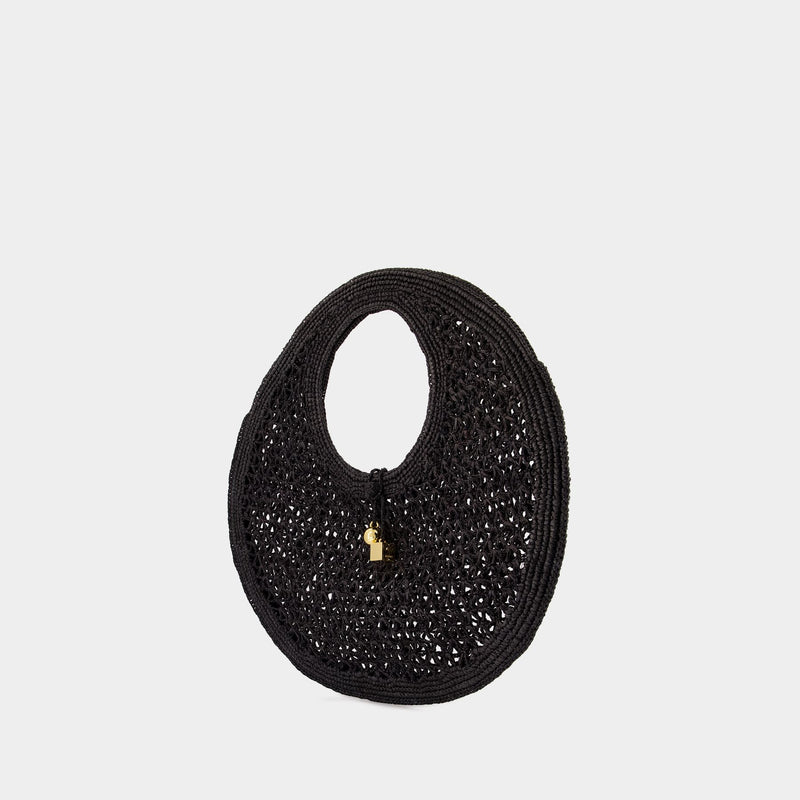 Le Rond Spiaggia Shopper Bag - Jacquemus - Raffia - Black