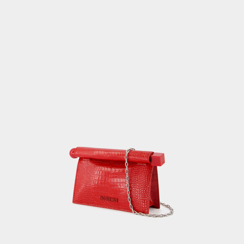 La Petite Pochette Rond C Clutch - Jacquemus - Leather - Red