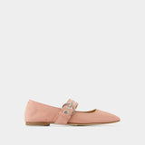 Uma Eyelet Ballerinas - Aeyde - Silk - Pink