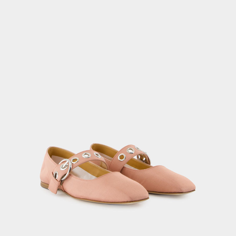 Uma Eyelet Ballerinas - Aeyde - Silk - Pink