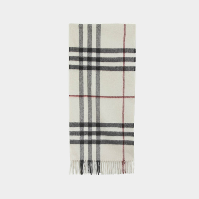 Giant Check Scarf - Burberry - Cashmere - Neutral