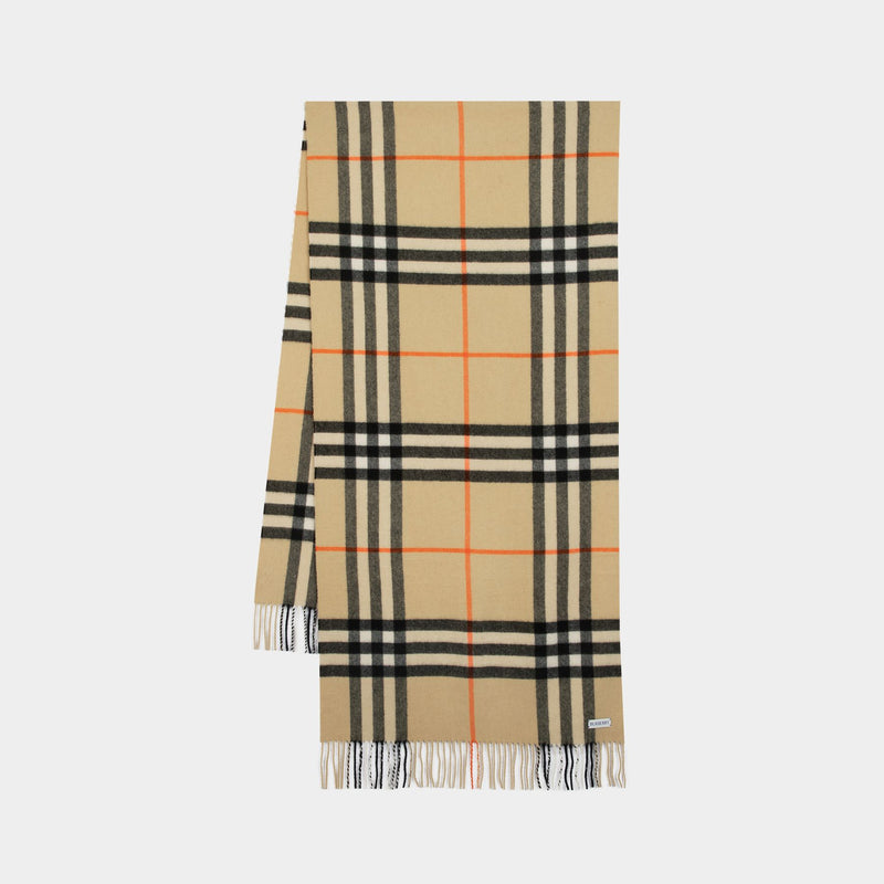 Giant Check Scarf - Burberry - Cashmere - Beige