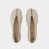 Sadler Zip Ballerinas - Burberry - Leather - White