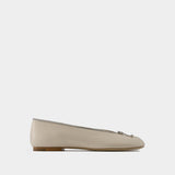 Sadler Zip Ballerinas - Burberry - Leather - White