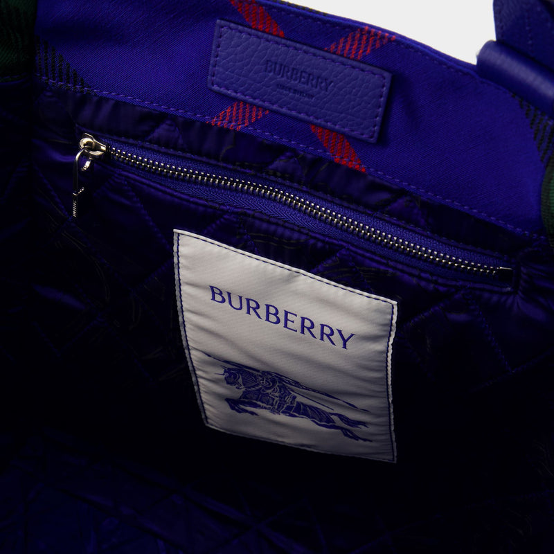 Medium Shopper Bag - Burberry - Synthetic - Blue