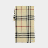 Giant Check Scarf - Burberry - Wool - Neutral