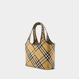 Check Shopper Bag - Burberry - Cotton - Beige