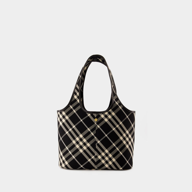 Check Shopper Bag - Burberry - Cotton - Black