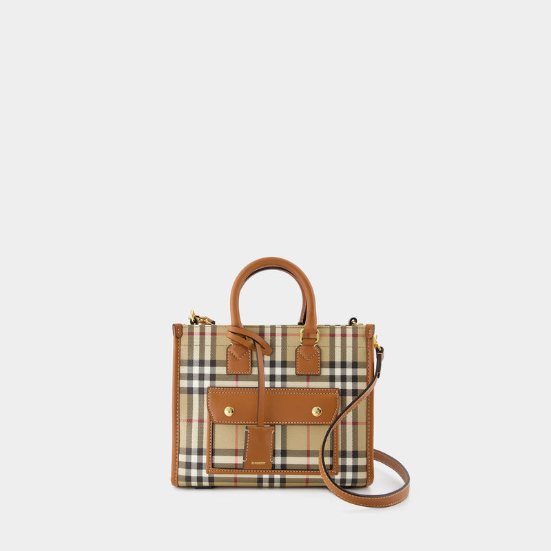 Mini Freya Shopper Bag - Burberry - Synthetic Leather - Brown