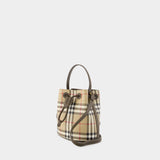 Mini Drawstring Bucket Bag - Burberry - Synthetic Leather - Brown