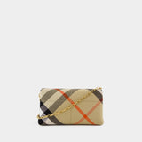 Snip Mini Wallet On Chain - Burberry - Synthetic - Beige