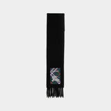 Solid Label Scarf - Burberry - Cashmere - Black