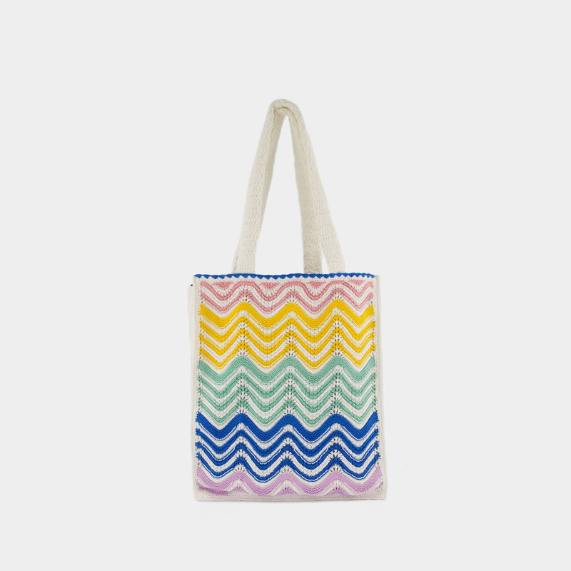 Wave Crochet Shopper Bag - Casablanca - Cotton - Multicolor