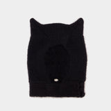 Knitted Horn Beanie Hat - Coperni - Wool - Black