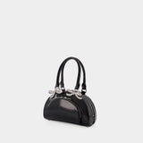 Curved Mini Handbag - SELF PORTRAIT - Leather - Black