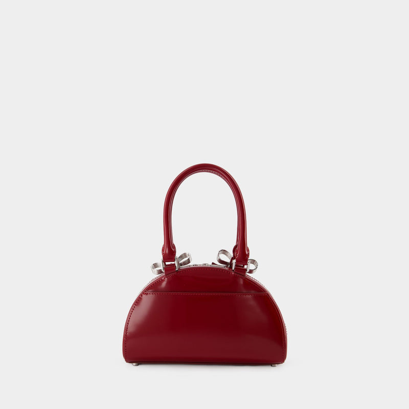 Curved Mini Handbag - SELF PORTRAIT - Leather - Burgundy