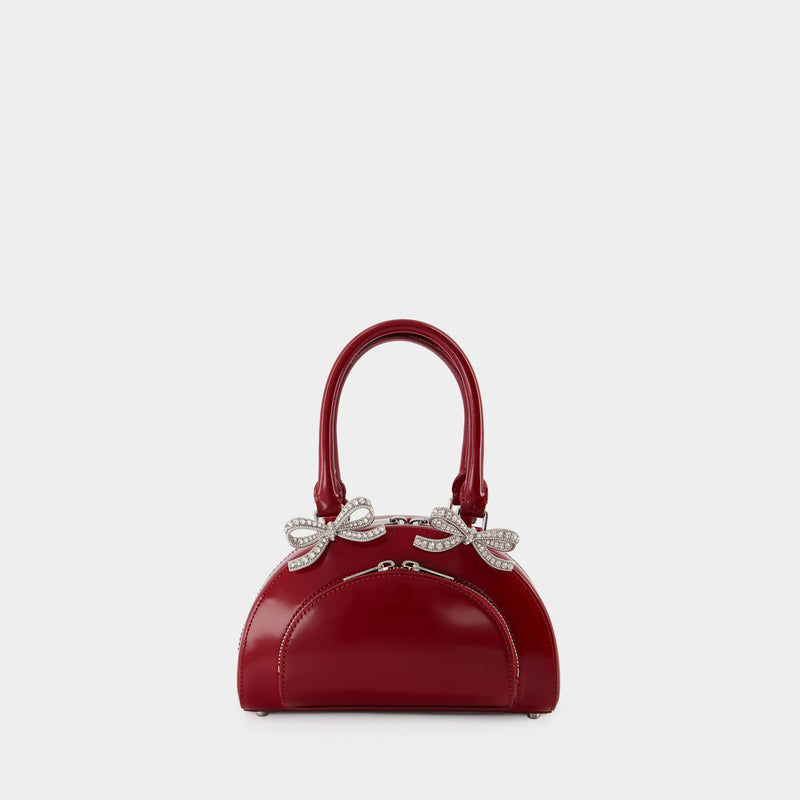 Curved Mini Handbag - SELF PORTRAIT - Leather - Burgundy