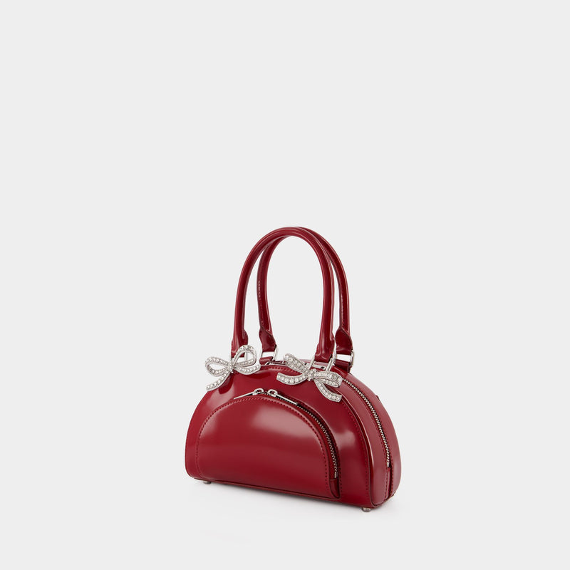 Curved Mini Handbag - SELF PORTRAIT - Leather - Burgundy