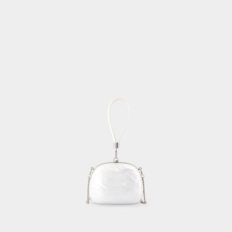 Pearl Top Handle Clutch - SELF PORTRAIT - Pvc - White