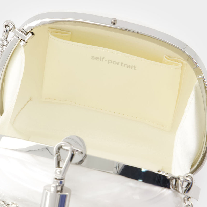 Pearl Top Handle Clutch - SELF PORTRAIT - Pvc - White