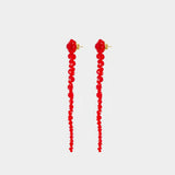 Drip Earrings - Simone Rocha - Brass - Red