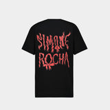 Short Sleeve T-Shirt With Ribbon - Simone Rocha - Cotton - Black