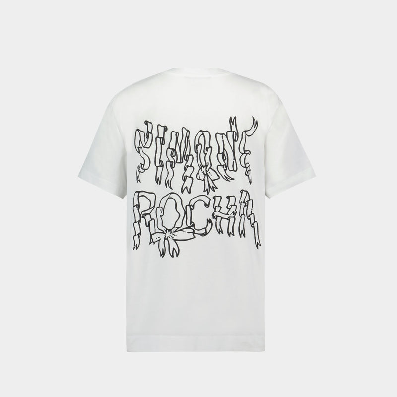 Short Sleeve T-Shirt With Ribbon - Simone Rocha - Cotton - White