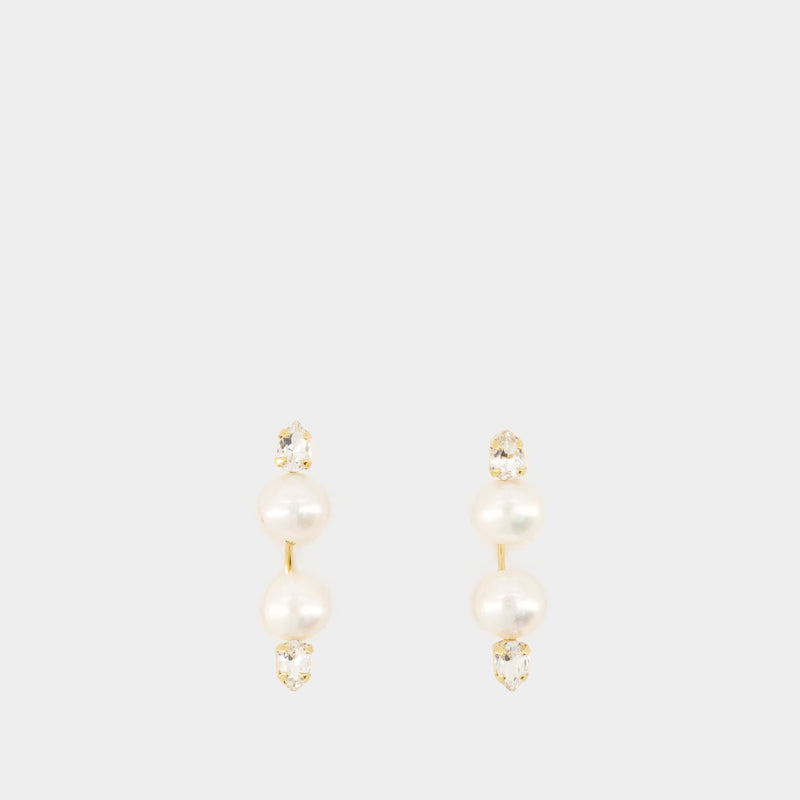 Double Ended Earrings - Simone Rocha - Pearl - Beige