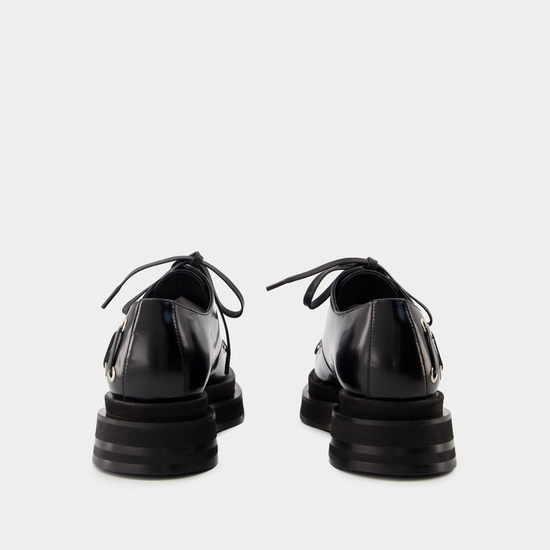 Heart Toe Grommet Brogue Loafers - Simone Rocha - Leather - Black