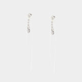 Victorian Bow Ribbon Drip Earrings  - Simone Rocha - Crystal - Beige