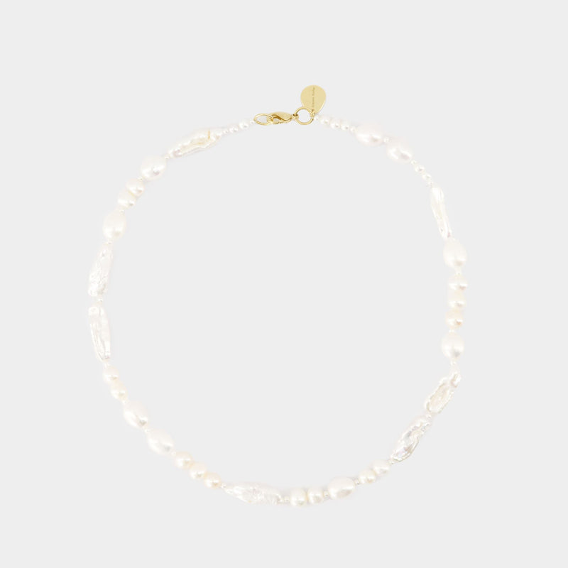 Baroque Pearl Legato Pattern Necklace - Simone Rocha - Pearl - White