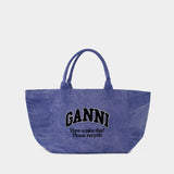 Shopper Xxl Crossbody - Ganni - Cotton - Blue