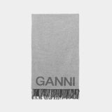 Scarf - Ganni - Wool - Grey