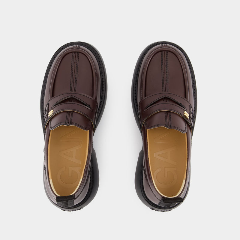 Everyday Loafers - Ganni - Synthetic Leather - Melting Chocolate