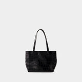 Wide Shopper Bag - Chylak - Leather - Black