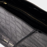 Wide Shopper Bag - Chylak - Leather - Black