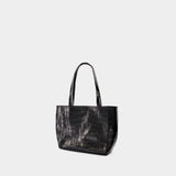 Wide Shopper Bag - Chylak - Leather - Black