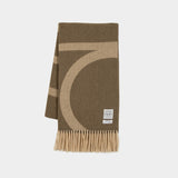 Monogram Jacquard Scarf - TOTEME - Wool - Brown