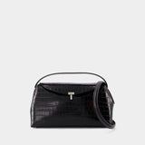 T-Lock Top Handle Bag - TOTEME - Leather  - Black