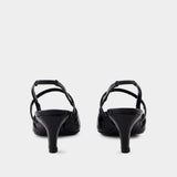 The Sharp Slingback - TOTEME - Leather - Black