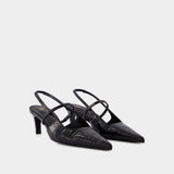 The Sharp Slingback - TOTEME - Leather - Black