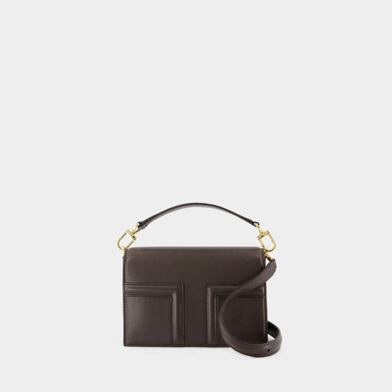 Mini T-Flap Bag - TOTEME - Leather - Brown