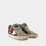 Mid Star Sneakers - Golden Goose Deluxe Brand - Leather - Burgundy