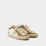 Mid Star Sneakers - Golden Goose Deluxe Brand - Leather - White